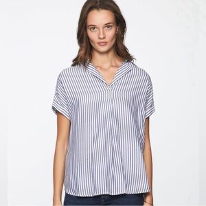 BeachLunchLounge blue striped shirt size small